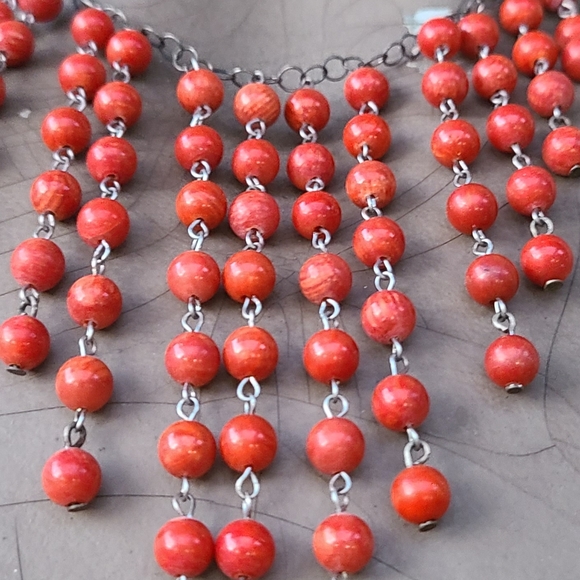 Coral Beaded Necklace - Picture 2 of 3